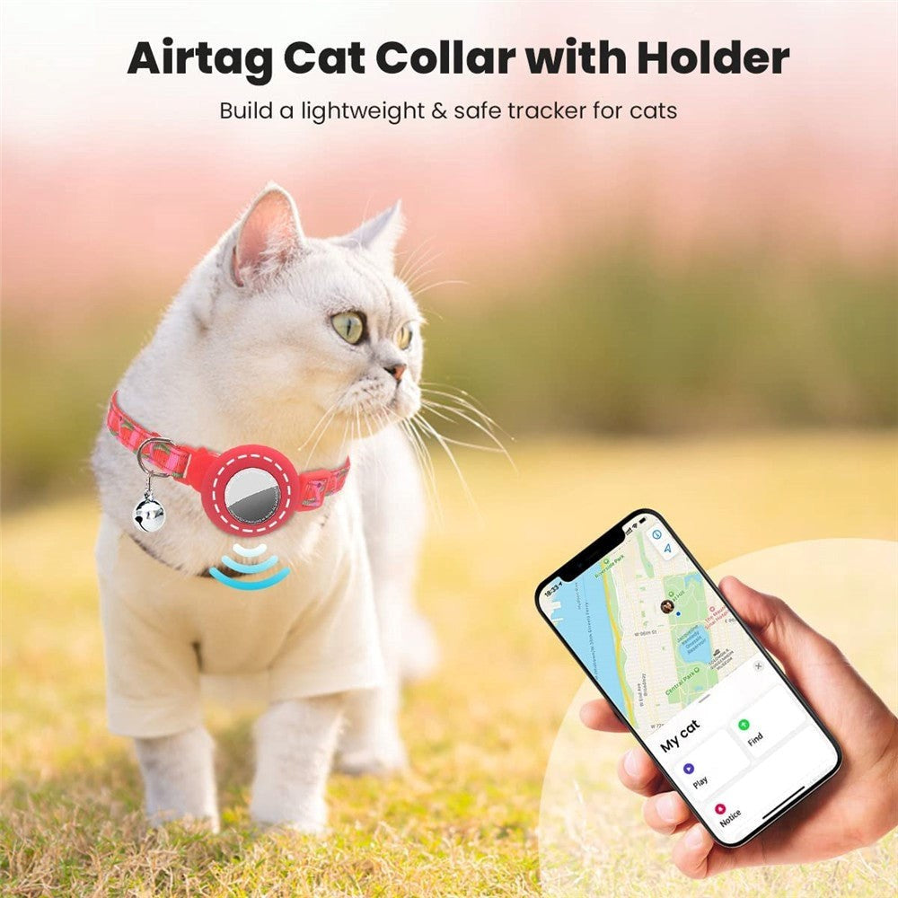 Cat Collar with AirTag Silicone Case & Bell - Watermelon