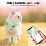 Cat Collar with AirTag Silicone Case & Bell - Avocado