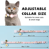 Cat Collar with AirTag Silicone Case & Film - Pink with Daisies