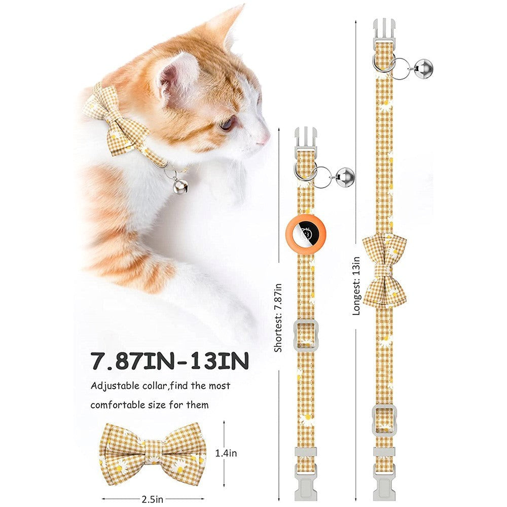 Cat Collar with AirTag Silicone Case & Bell - Orange