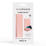 iPhone 16 Vivanco Classic Wallet Wallet Case - Rose Gold