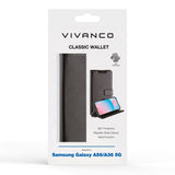 Samsung Galaxy A56 (5G) / A36 (5G) - Vivanco Classic Wallet Flip Case with Purse - Black