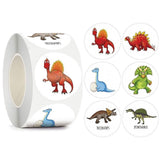 Roll of 500 x Stickers of Cartoon Dinosaurs - V1