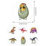 Roll of 500 x Stickers of Cartoon Dinosaurs - V1