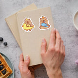 Roll of 500 x Stickers of Cartoon Capybara - V2