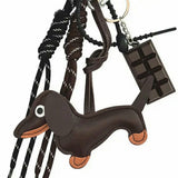 Bag Charm with Dachshund / Chocolate - Brown
