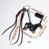 Bag Charm with Dachshund / Chocolate - Brown