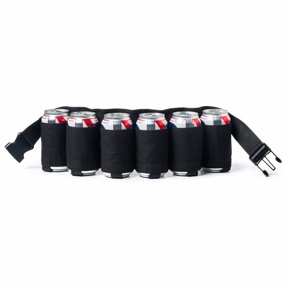Belt Bag for Cans - 6 Compartments - Black
