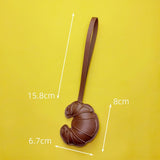 Bag Charm - Croissant in Faux Leather - Black / White