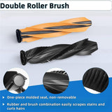 1 Pair Vacuum Brushes for Dreame X50 Ultra Robot Vacuum – Orange + Black