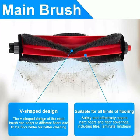 Vacuum Brush for Roborock Q7 TF / Q7 TF+ Robot Vacuum – Red + Black