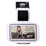 GEAR Universal Running Armband with Adjustable Velcro Strap & Reflective Edge (Max. Phone: 55 x 120mm) - White