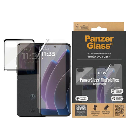 PanzerGlass 2-in-1 Glass & Film Screen Protector - Motorola Razr 50 - Transparent/Black Edge