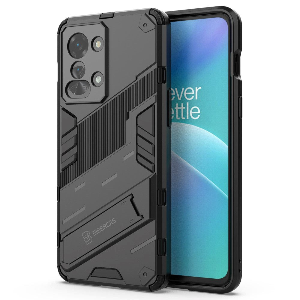 OnePlus Nord 2T (5G) Hybrid Tough Case with Kickstand - Black