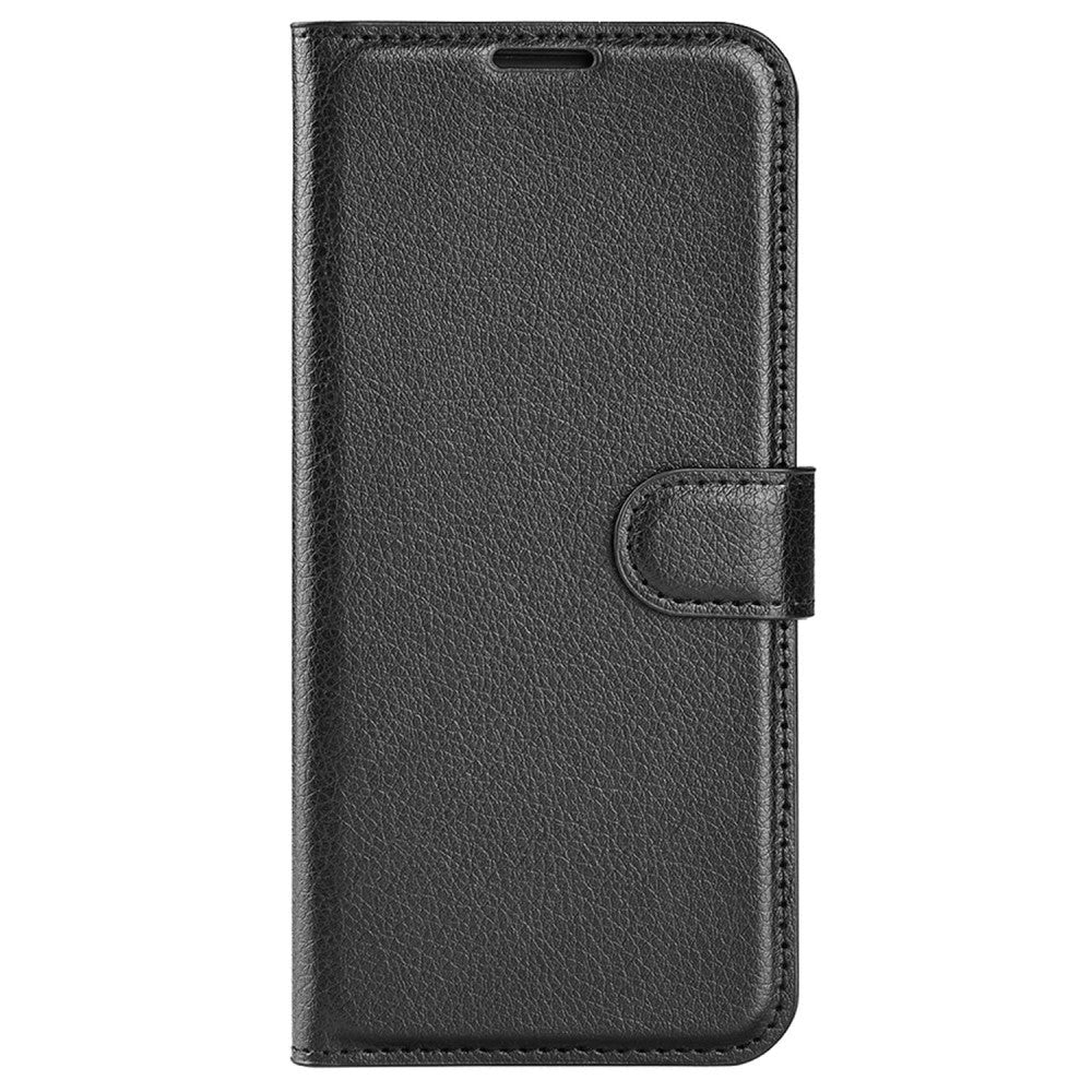 Motorola Moto G42 Litchi Leather Case w. Wallet - Black