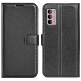 Motorola Moto G42 Litchi Leather Case w. Wallet - Black