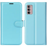 Motorola Moto G42 Litchi Leather Case w. Wallet - Blue