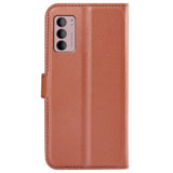 Motorola Moto G42 Litchi Leather Case w. Wallet - Brown