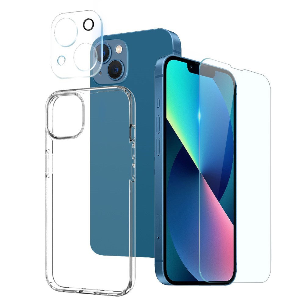 NORTHJO iPhone 13 | 3-in-1 360° Protection Set with Case | Screen Protector | Camera Lens Protector - Transparent