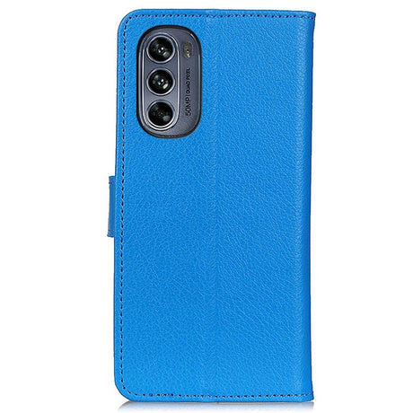 Motorola Moto G62 Leather Wallet Case & 3 Pockets - Blue