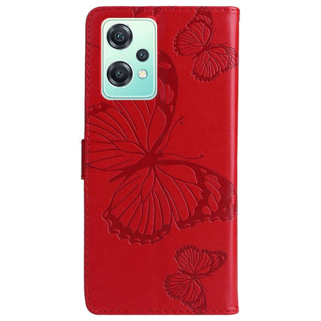 OnePlus Nord CE 2 Lite (5G) Leather Wallet Case & Strap Butterfly - Red