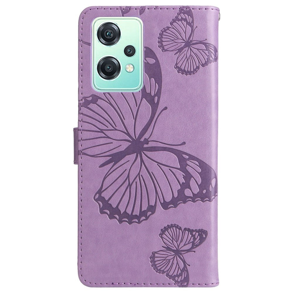 OnePlus Nord CE 2 Lite (5G) Leather Wallet Case & Strap Butterfly - Purple