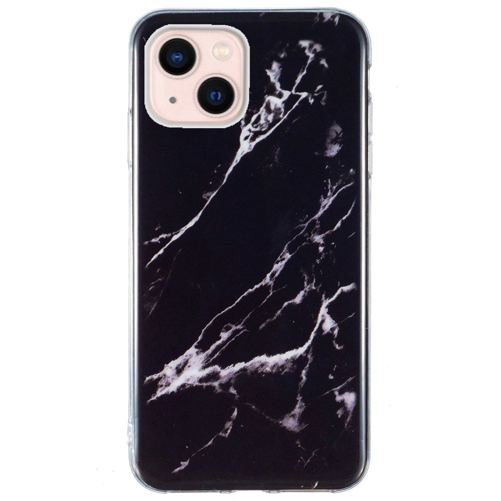 EIDERWOOD iPhone 13 Mini Flexible Back Case Marble Pattern - Black