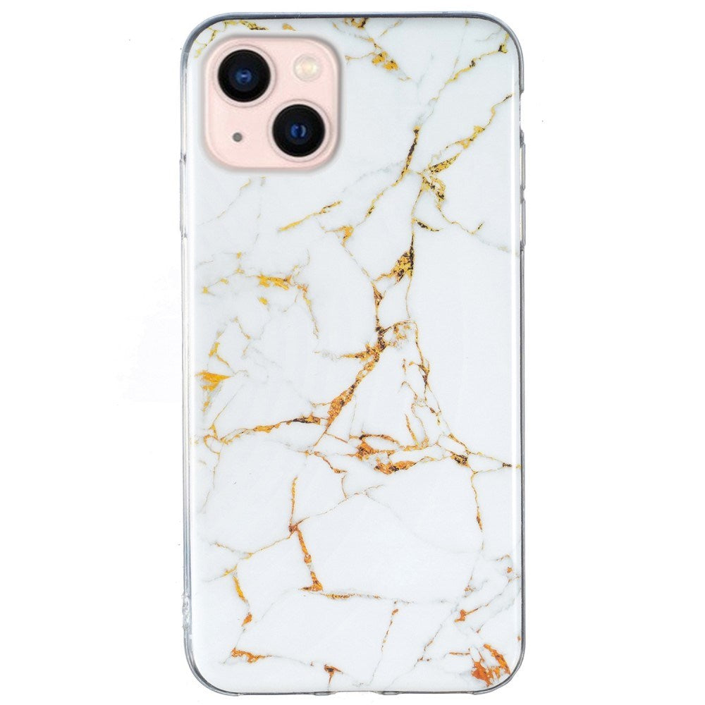 EIDERWOOD iPhone 13 Mini Flexible Back Case Marble Pattern - White