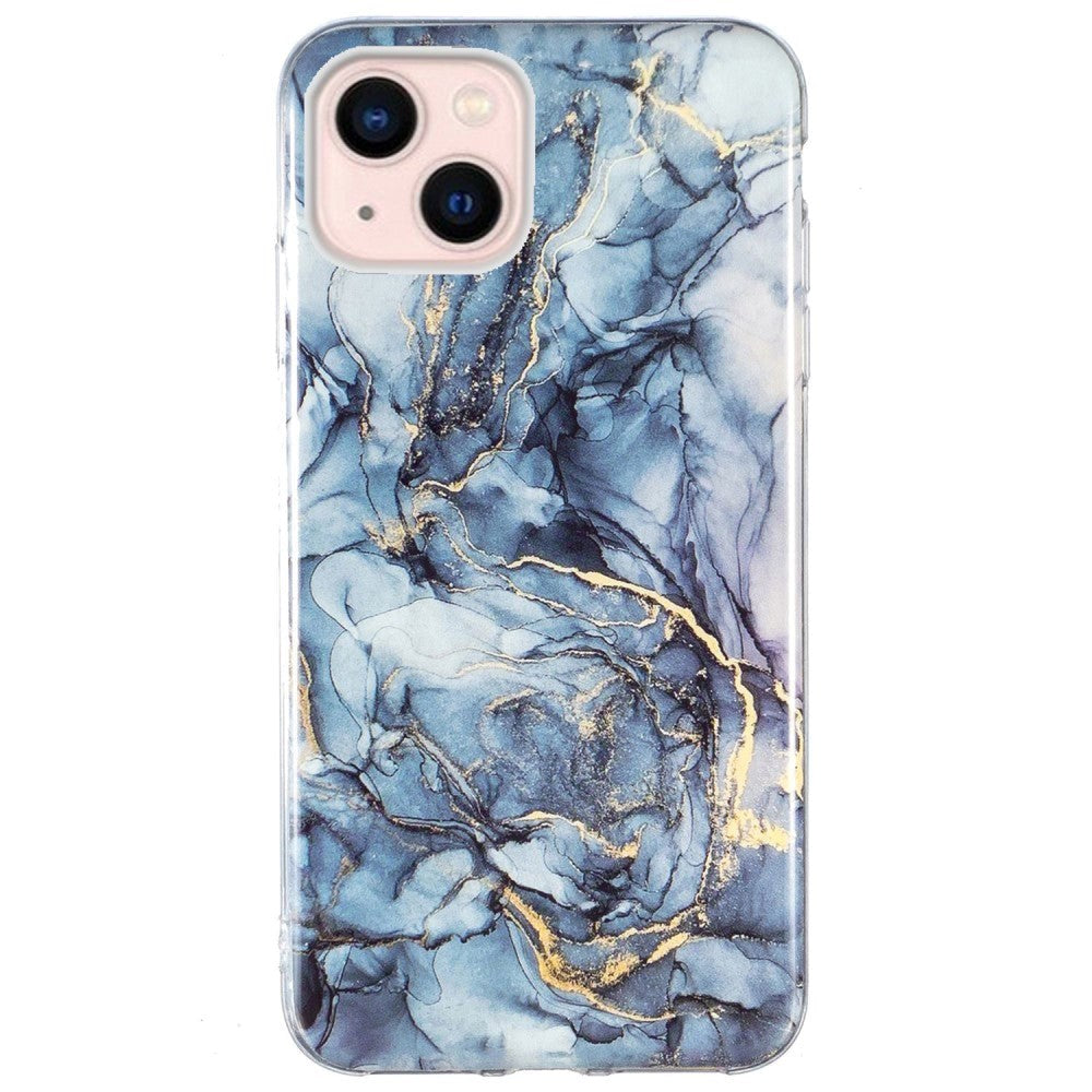 iPhone 13 Flexible Back Case Marble Pattern - Grey