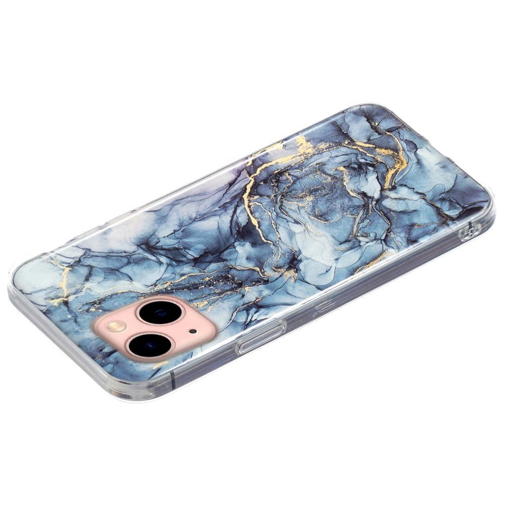 iPhone 13 Flexible Back Case Marble Pattern - Grey