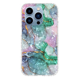 iPhone 14 Pro Flexible Plastic Case - Green Marble