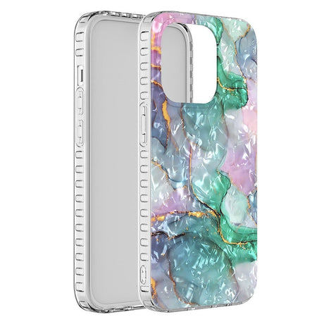 iPhone 14 Pro Flexible Plastic Case - Green Marble