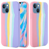 iPhone 14 Silicone Case - Pink Rainbow