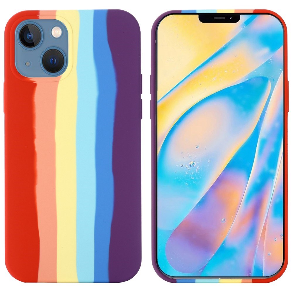 iPhone 14 Plus Silicone Case - Red Rainbow