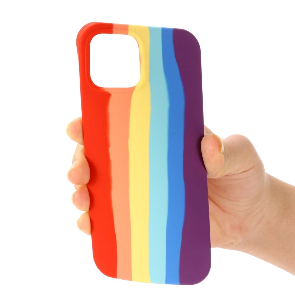 iPhone 14 Plus Silicone Case - Red Rainbow