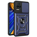 Xiaomi Poco F4 Tough Case w. Magnetic Kickstand & Cam Slider - Dark Blue