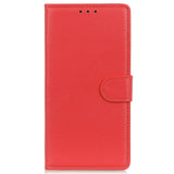 Samsung Galaxy M13 Litchi Leather Wallet Case - Red