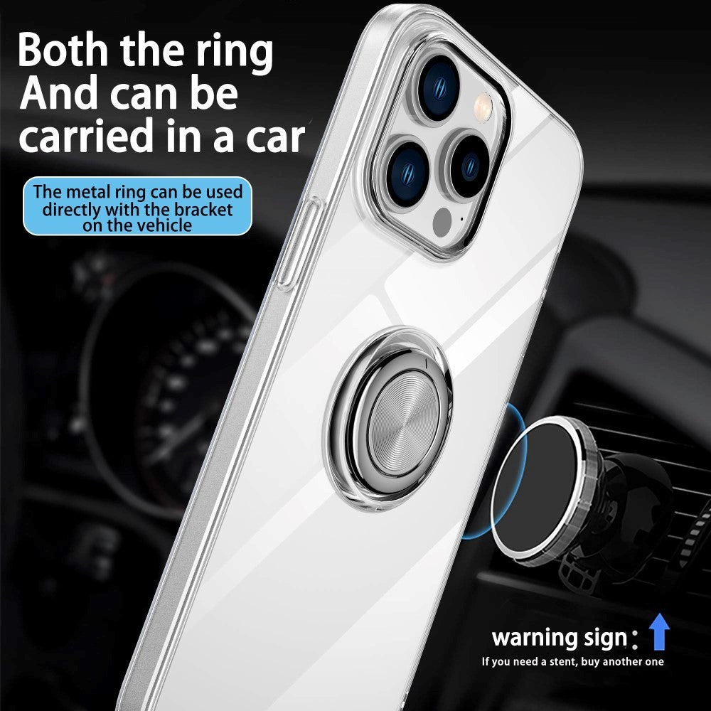 iPhone 14 Pro Kickstand Case With Ring Holder - Transparent