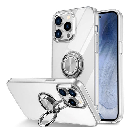 iPhone 14 Pro Kickstand Case With Ring Holder - Transparent