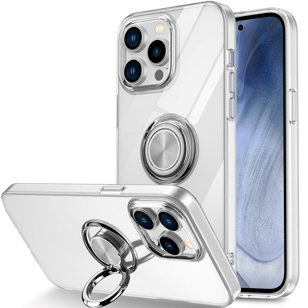 iPhone 14 Pro Max Kickstand Case With Ring Holder - Transparent