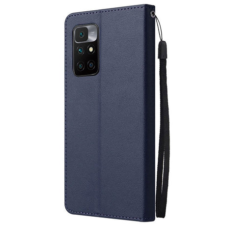 Xiaomi Redmi 10 (5G) Leather Case with Wallet and Strap - Blue