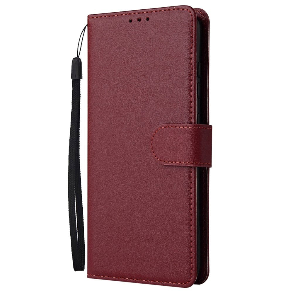 Xiaomi Redmi 10 (5G) Leather Case with Wallet and Strap - Wine Red