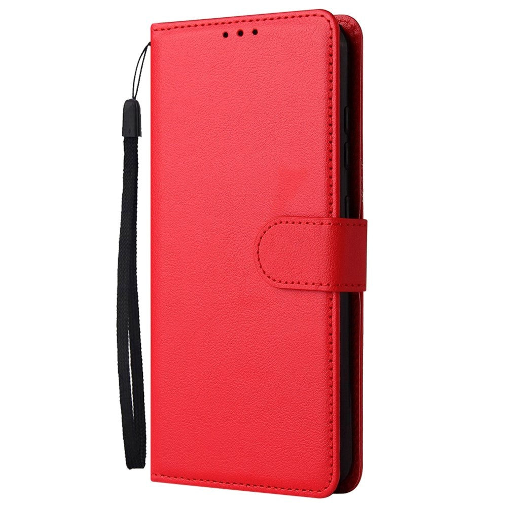 Xiaomi Redmi 10 (5G) Leather Case with Wallet and Strap - Red