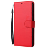 Xiaomi Redmi 10 (5G) Leather Case with Wallet and Strap - Red