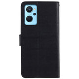 Oppo A76 / Realme 9i Leather Flip Case w. Wallet & Stand Function - Black