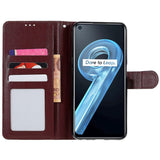 Oppo A76 / Realme 9i Leather Flip Case w. Wallet & Stand Function - Wine Red