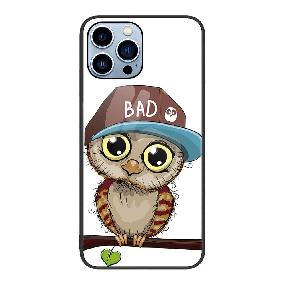 iPhone 14 Pro Back Case w. Glass Back - Owl