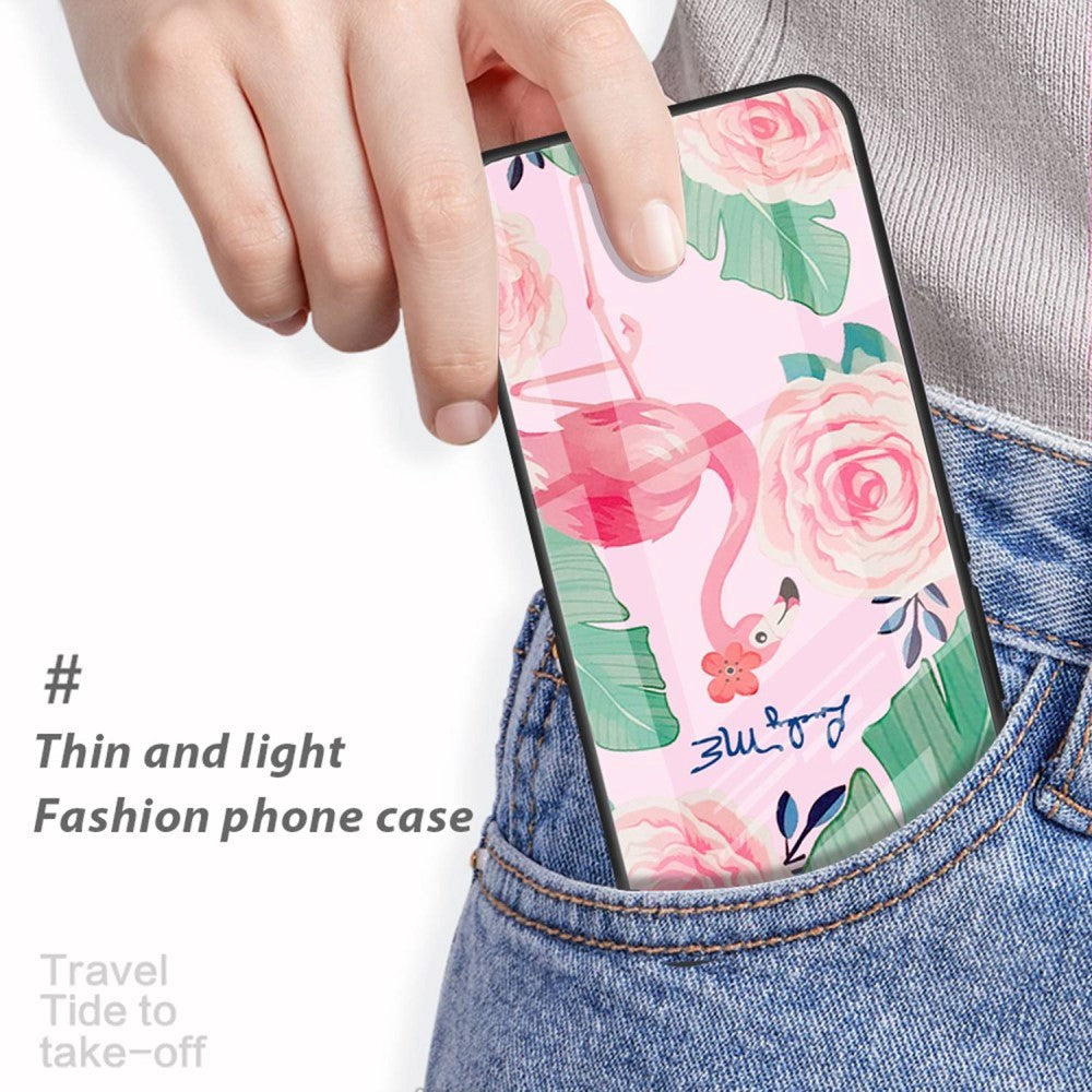 iPhone 14 Pro Back Case w. Glass Back - Flamingo