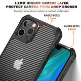 iPhone 14 Pro Plastic Back Case w. Carbon Look - Transparent / Black