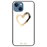 iPhone 14 Case with Tempered Glass Backside - Love